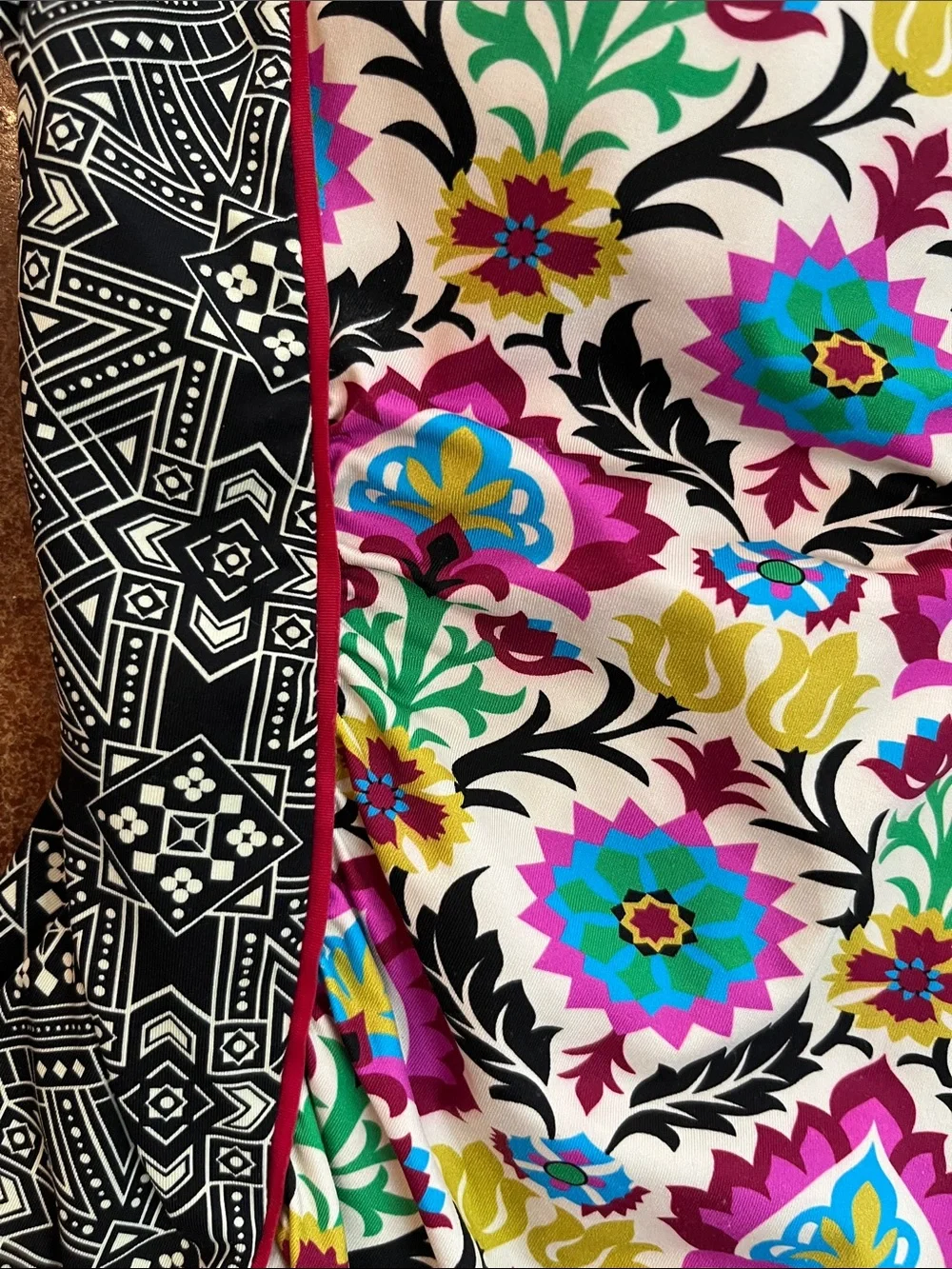 Sundance Multicolor Floral & Black Pattern One-Piece Swimsuit